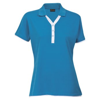 Ladies Cosmo Golf Shirts - SurfBlueWhite